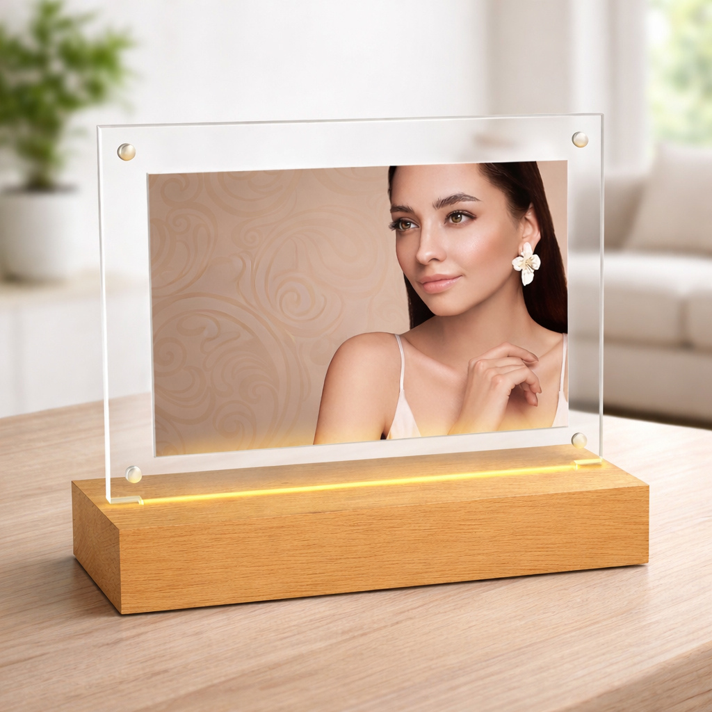 moldura-de-acrilico-com-base-de-madeira-e-iluminacao-led